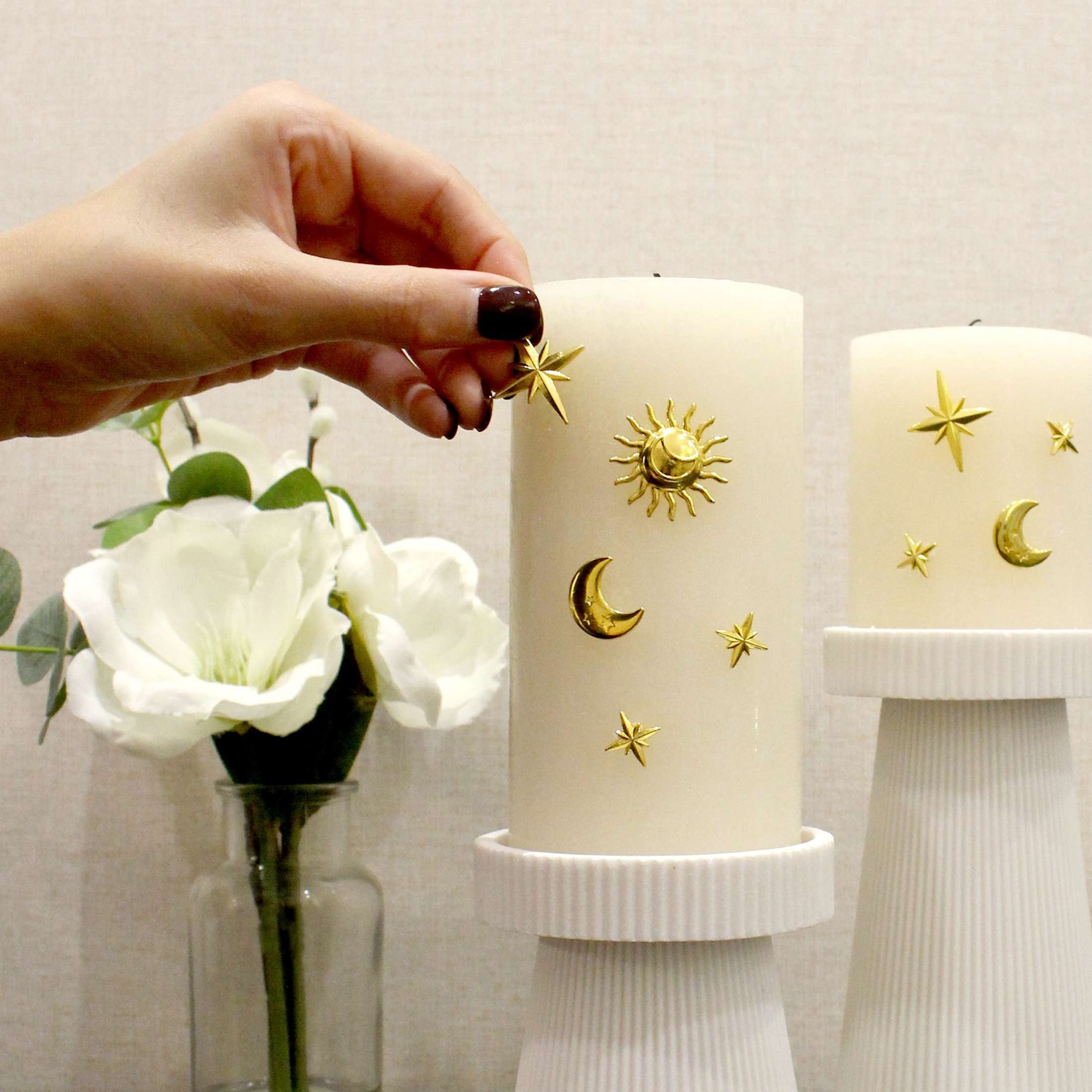 Mainstays Celestial Candle Charms 6 Piece Set for Flute, Pillar and Votive Candles