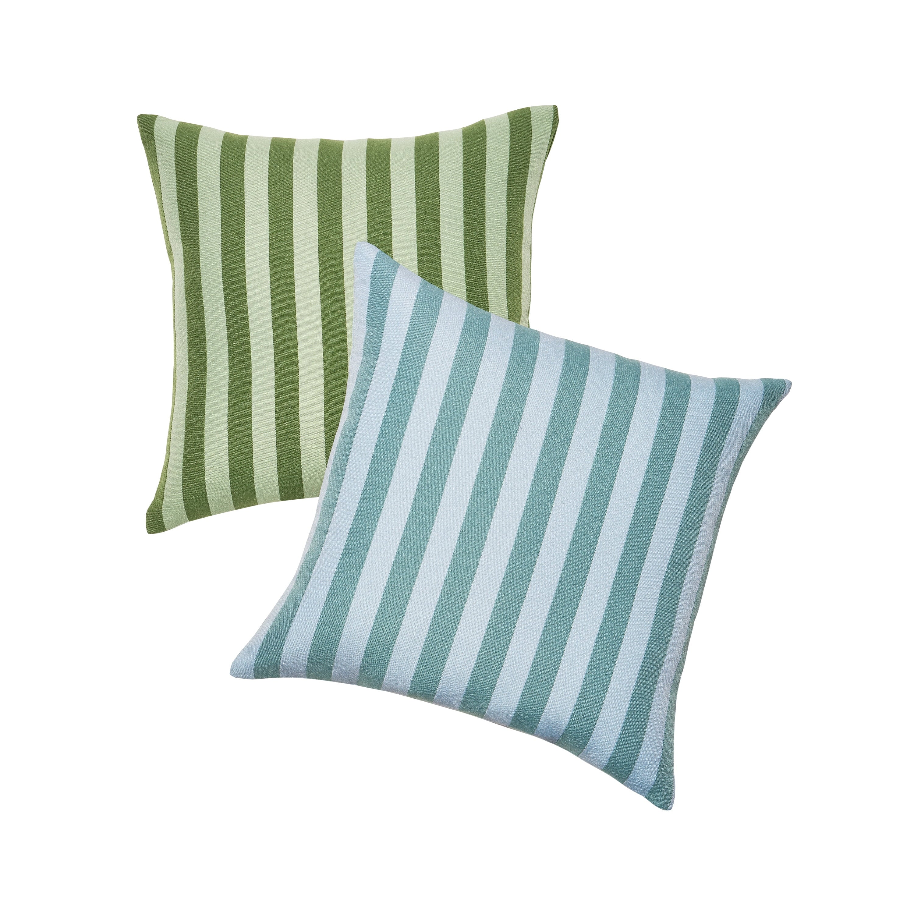 Beautiful 18" x 18" Decorative Outdoor Pillow by Drew Barrymore, Green Stripe