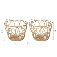 Better Homes & Gardens Extra Large Brown Poly Rattan Storage Baskets with Handles, Set of 2
