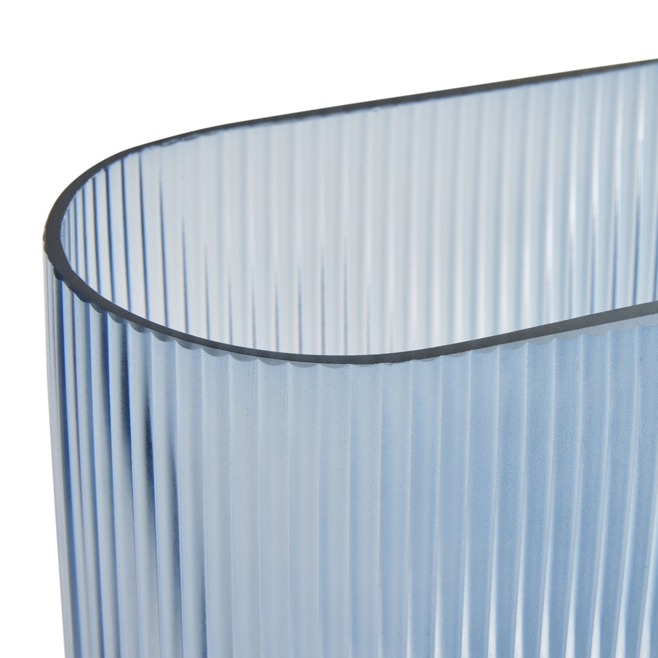 Better Homes & Gardens Ribbed Glass Vase, 7'', Blue