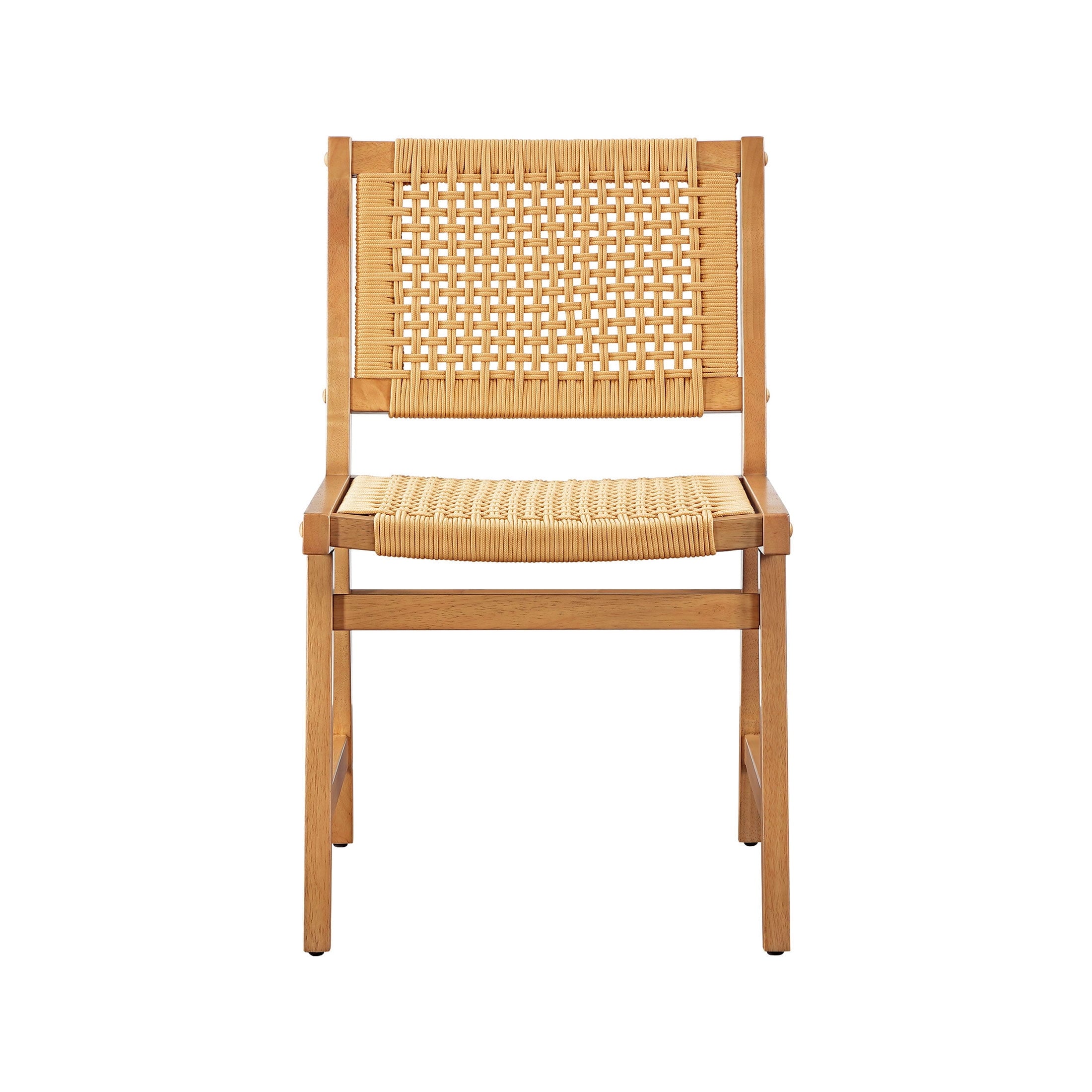 Better Homes & Gardens Vista Woven Coastal Dining Chairs 2 Pack, Light Honey Finish