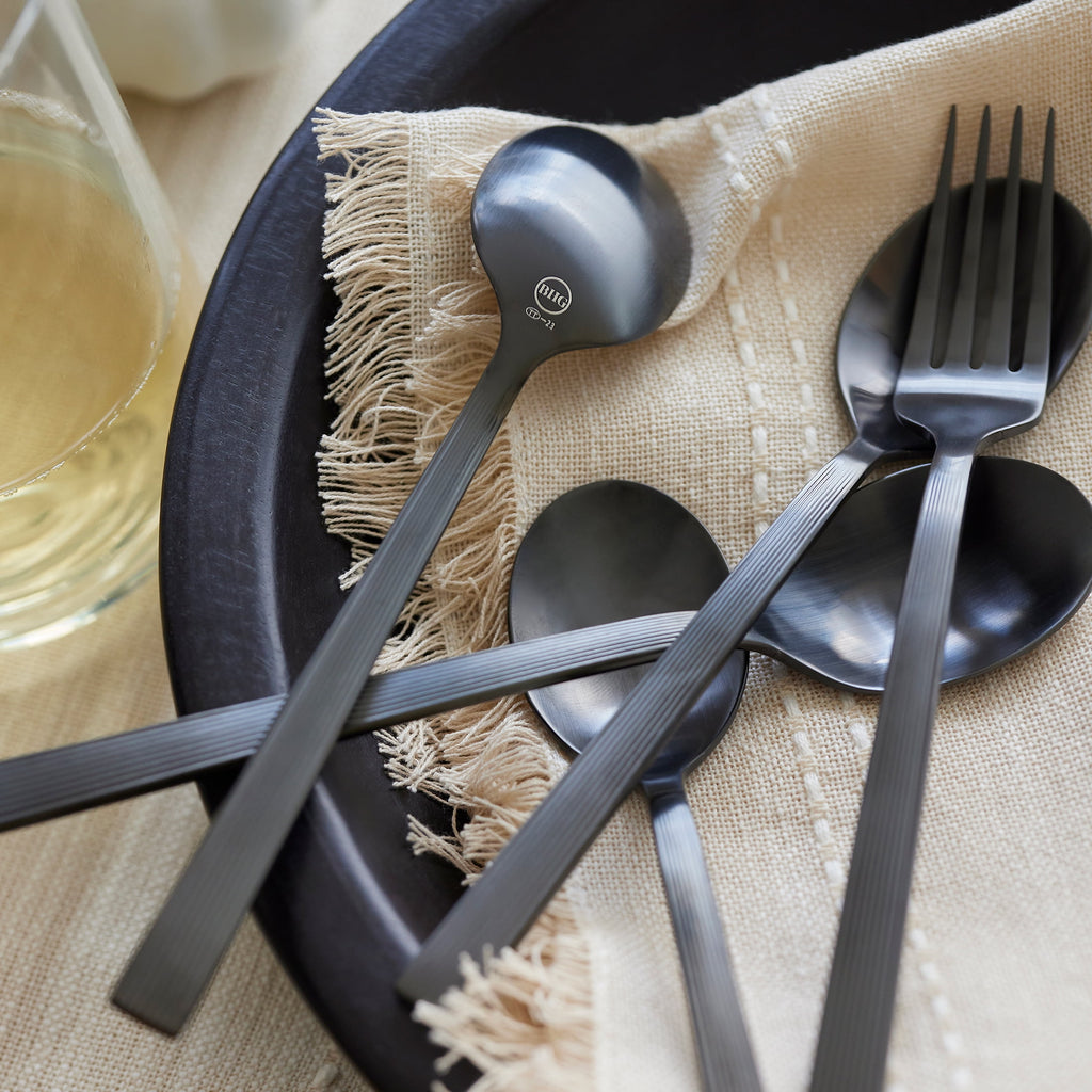 Better Homes & Gardens 20-Piece Black Stainless Steel Flatware Set (Service for 4)