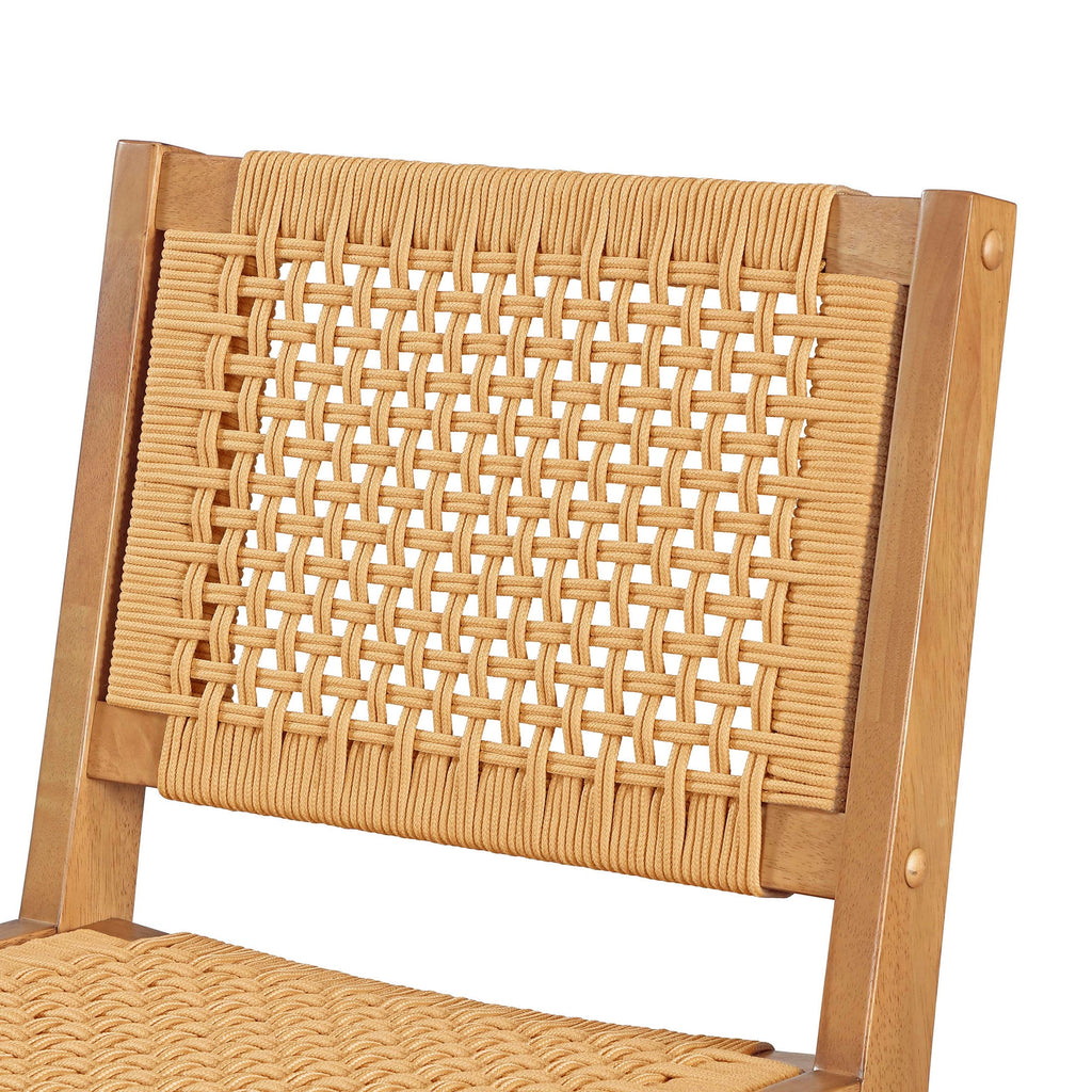 Better Homes & Gardens Vista Woven Coastal Dining Chairs 2 Pack, Light Honey Finish