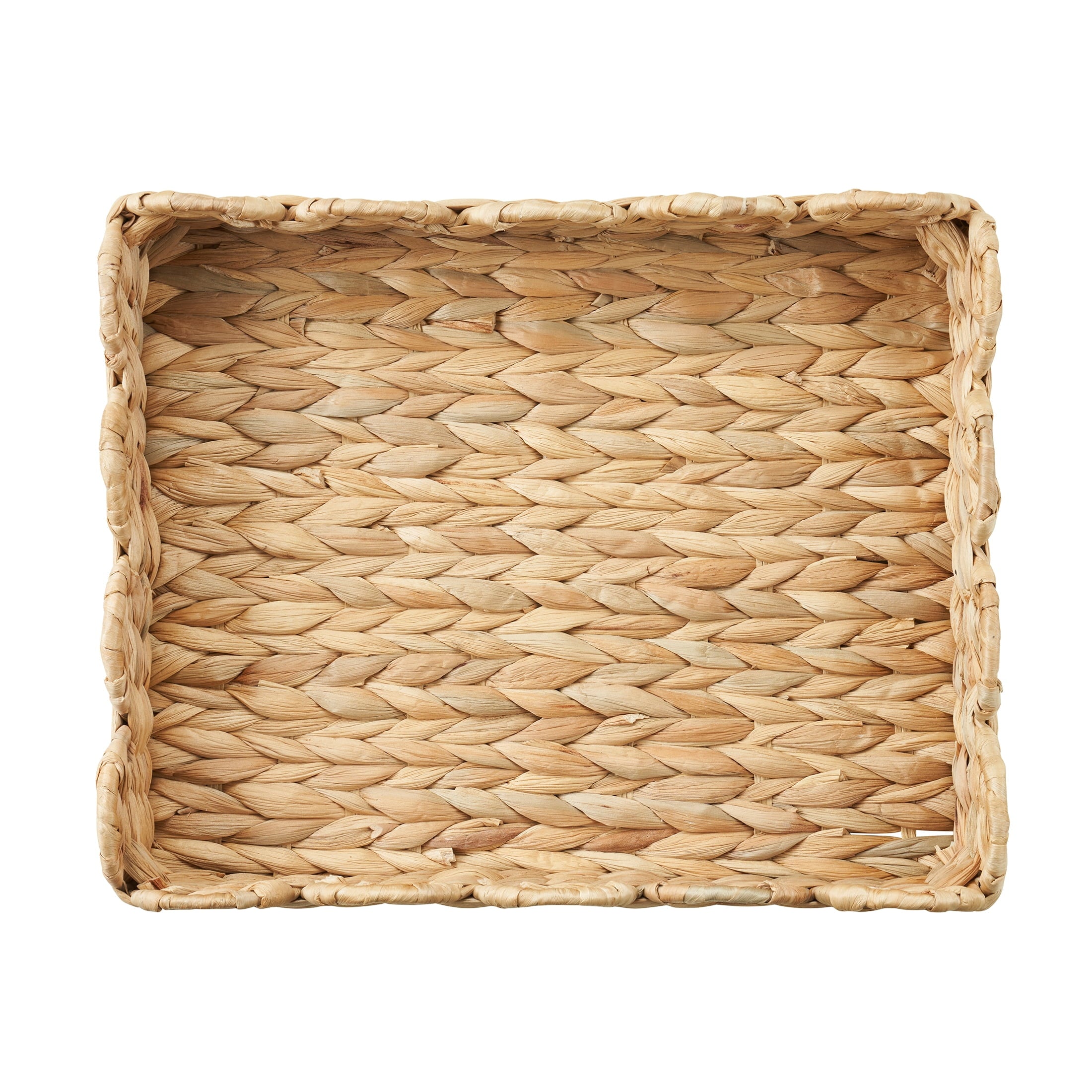 Home Decor Collection 11" x 14" Scalloped Woven Natural Water Hyacinth Tray