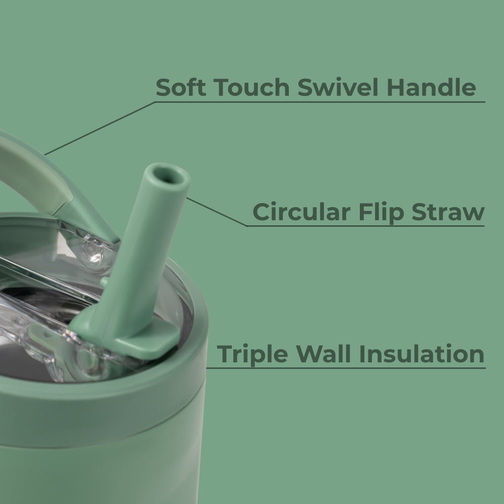 HydroJug Sport 40 oz Stainless Steel Water Bottle with Flip Straw, Insulated Leak-Proof Tumbler for Gym & Outdoor - Sage